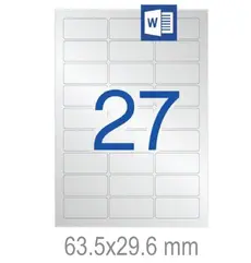 Полиестерни етикети сребро 63.5х29.6 мм