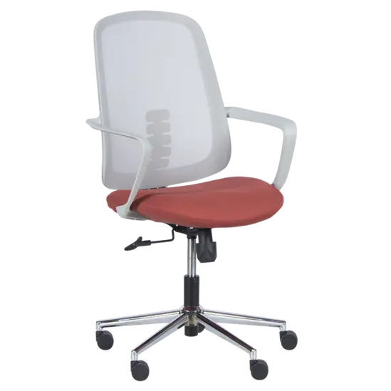 Работен стол ДАННА- снимка отпред, червена седалка