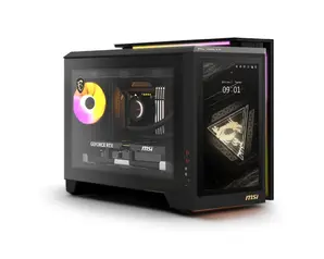 Настолен компютър MSI MEG Vision X AI 2NVZ9-207EU, Core Ultra 9 285K(36M Cache, up to 5.70GHz), GeForce RTX 5090 32G VENTUS 3X GDDR7, Z890, Liquid(360mm), 64GB(2x32GB 5600Mhz), 2TB M2, 1200W 80 Plus Gold PSU, 13' FHD Touch, MSI Project Zero, Win11Home, 42
