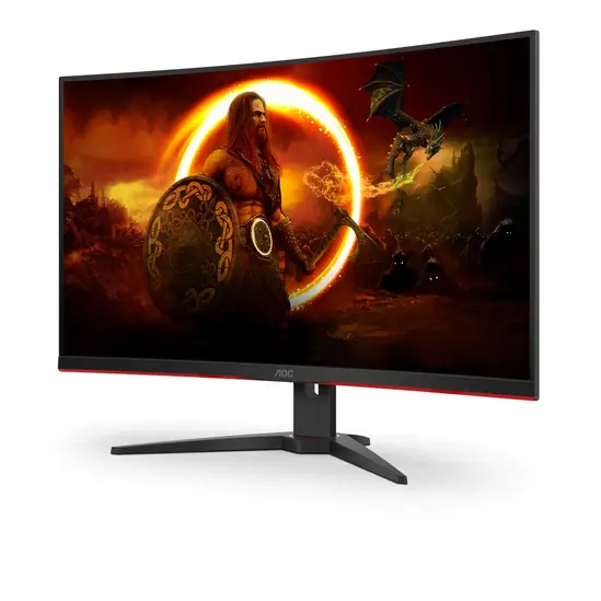 Монитор AOC C32G2ZEBK, 31.5' Curved 1500R, VA, WLED, 1920x1080@240Hz, 4ms GtG, 1ms MPRT, 300cdm2, 4000:1, DCR 80M:1, FreeSync, FlickerFree, Low Blue Light, Tilt, 2xHDMI, DP