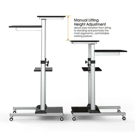 Работна маса на колелца за компютър и монитор 