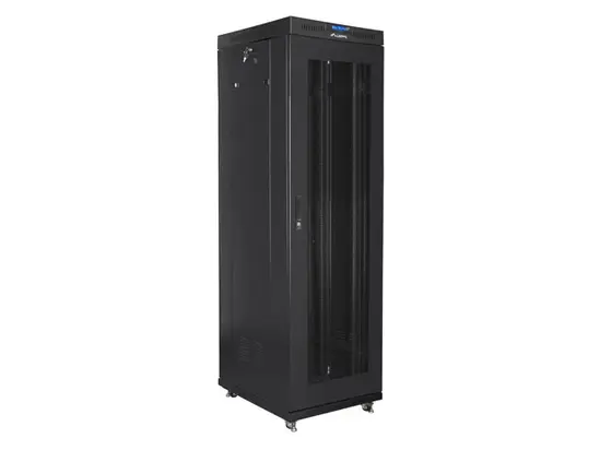 Комуникационен шкаф Lanberg rack cabinet 19' free-standing 42U600x800 (flat pack) with mesh door lcd black v2