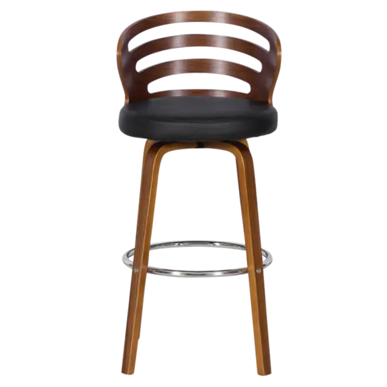 Бар стол АЛИС- черен цвят седалка, еко кожа