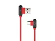 Кабел Natec USB-C(M) - USB-A (M) 2.0 cable 1m. Angled leftright Red