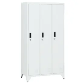 Метален гардероб BTL К с 3 отделения 166х83х45 см за съхранение на дрехи и багаж  вентилационен отвор