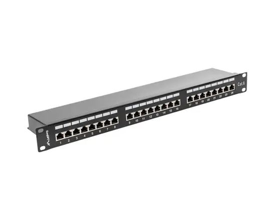 Пач панел Lanberg patch panel 24 port 1U CAT.6 shielded, black