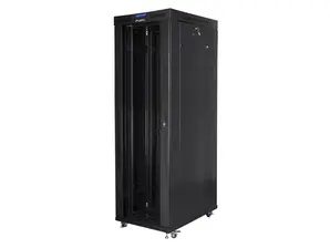 Комуникационен шкаф Lanberg rack cabinet 19' free-standing 42U800x1000 (flat pack) with glass door lcd black v2