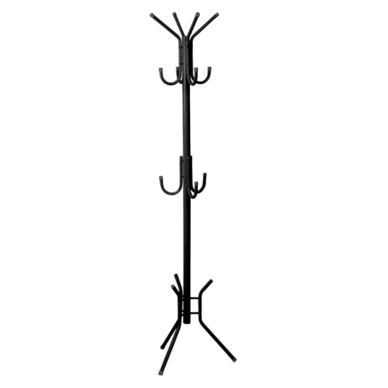 Закачалка за дрехи 8104- черна- снимка отпред, 11 кукички, черна