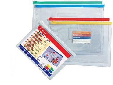 Папка с цветен цип А5 прозрачна