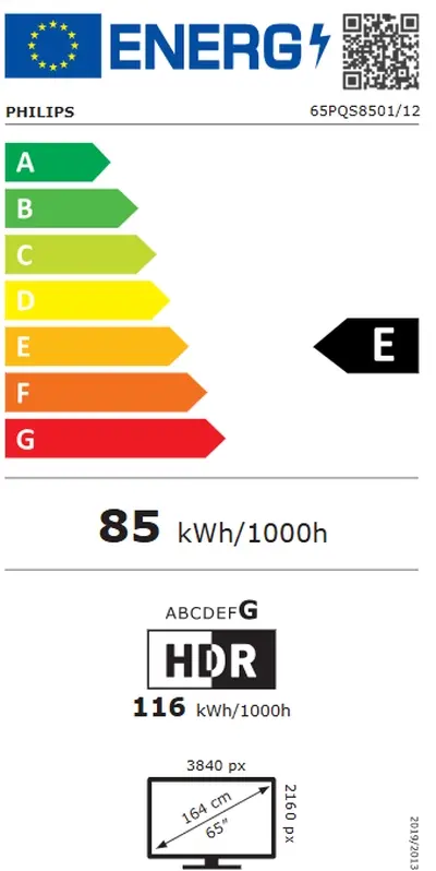 Телевизор Philips 65PQS8501/12, 65'' 4K UHD QLED (3840x2160), DVB-T/T2/T2-HD/C/S/S2, 60Hz, 3 sided Ambilight, Pixel Precise UHD, HDR10+, HLG, Dolby Atmos, Titan OS, VRR, 3*HDMI, 2*USB, WiFi 5, BT 5.4, AirPlay, 20W RMS, Black