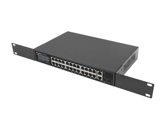 Комутатор Lanberg switch 24x 100mb poe+2x combo rack 19' gigabit ethernet 360w v2