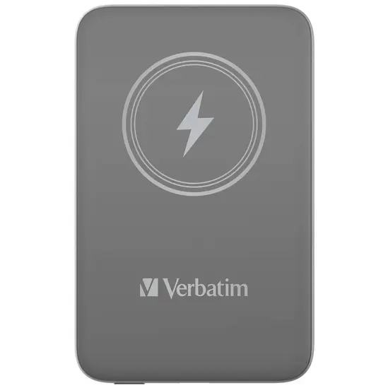 Външна батерия Verbatim MCP-10GY Power Pack 10000 mAh with UBS-C PD 20W  Magnetic Wireless Charging 15W Grey