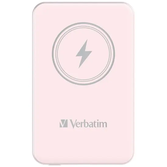Външна батерия Verbatim MCP-5PK Power Pack 5000 mAh with UBS-C® PD 20W  Magnetic Wireless Charging 15W Pink