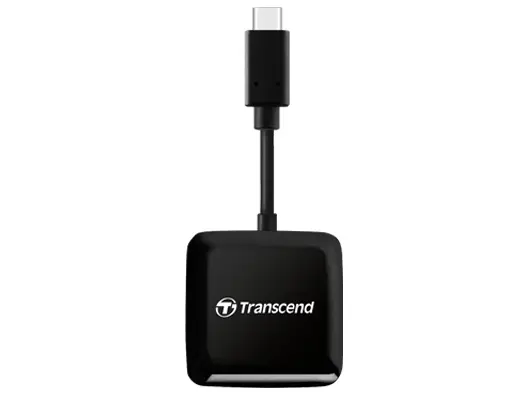 Четец за карти Transcend SDmicroSD Card Reader, USB 3.2 Gen 1, Black, Type C