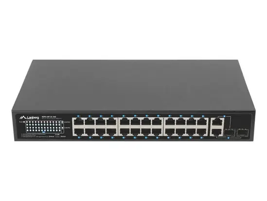 Комутатор Lanberg switch 24x 100mb poe+2x combo rack 19' gigabit ethernet 360w v2