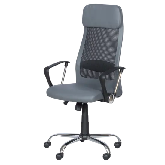 Директорски стол ВЕЛИСЛАВ- Ергономична седалка и облегалка изработени от висококачествена еко кожа и меш