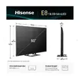 Телевизор Hisense 50" E8Q, 4K Ultra HD 3840x2160, ULED, Quantum Dot,144 Hz,HDR 10+, HLG, Dolby Vision, DTS Virtual X, Smart TV, WiFi, Light Sensor, BT, Anyview Cast, 4xHDMI, 2xUSB, LAN, CI+, DVB-T2/C/S2, Singale Stand, Black