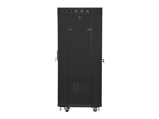 Комуникационен шкаф Lanberg rack cabinet 19' free-standing 27U600x600 (flat pack) with mesh door lcd black v2