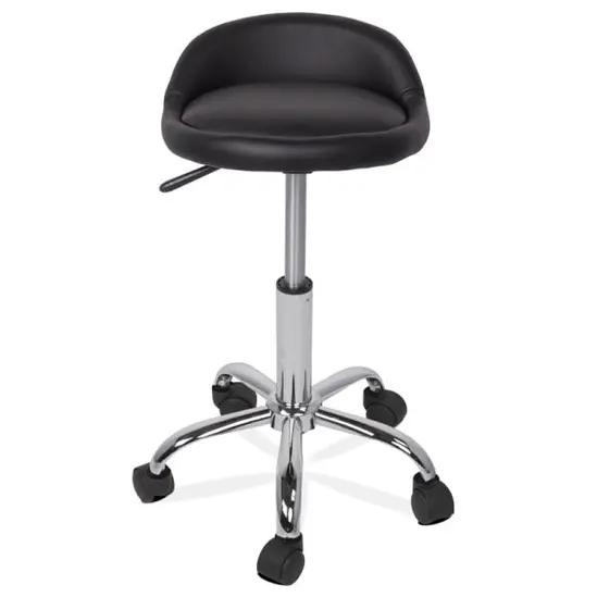 Бар стол МИЛИЦА -снимка отпред, хромирана база с колелца