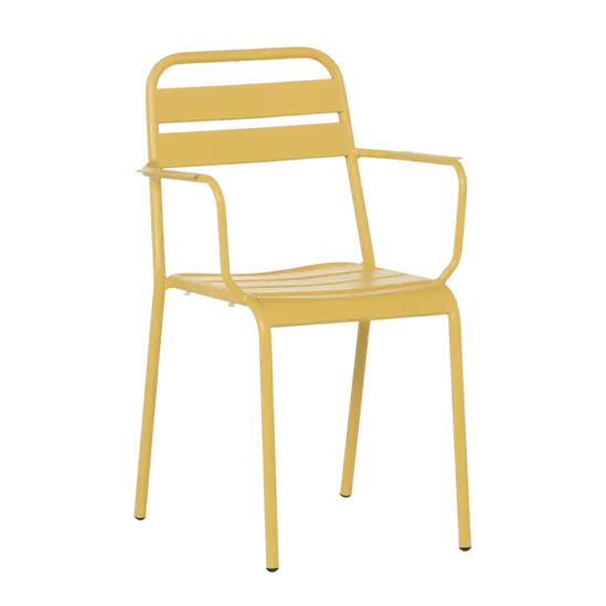 Градински стол ЛУНОРА- жълт цвят на метала