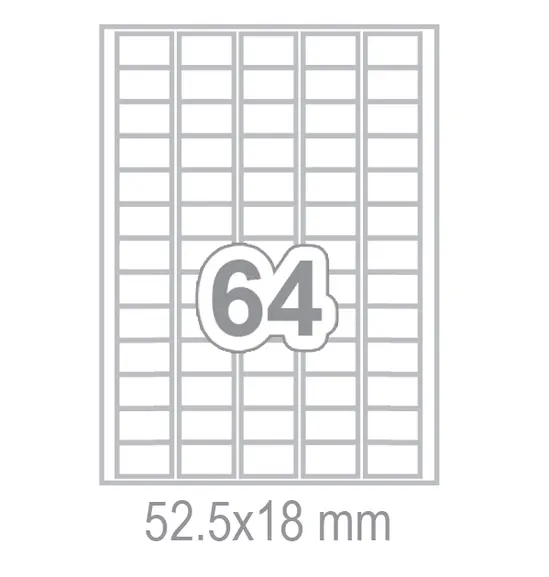 Самозалепващи етикети 52.5x18 64 бр.
