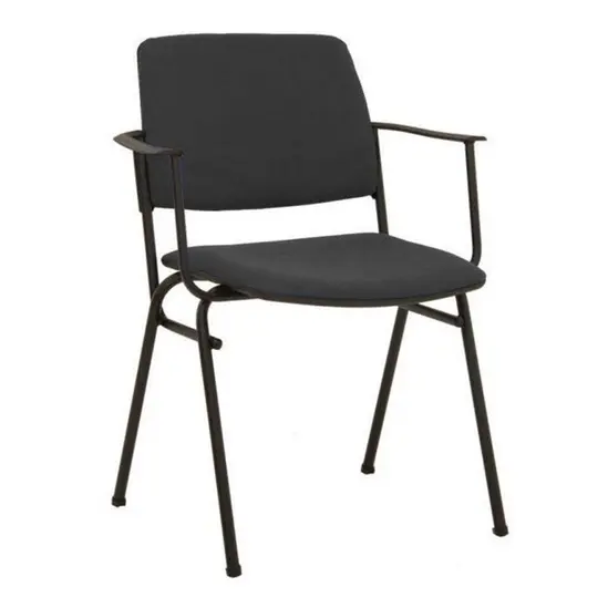 Посетителски стол ИСИТ АРМ- сив цвят, дамаска