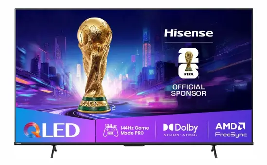 Телевизор Hisense 65" E7Q Pro, 4K Ultra HD 3840x2160, QLED, Quantum Dot, 144Hz, HDR 10+ adaptive, HLG, Dolby Vision, DTS Virtual X, Smart TV, WiFi 5GHz, WiFi Direct, BT, Anyview Cast, 4xHDMI, 2xUSB, LAN, CI+, DVB-T2CS2, Black