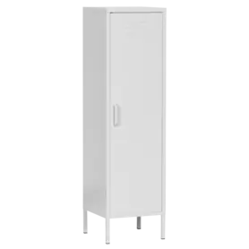 Метален гардероб BTL с 2 отделения 138х38х38 см - сив, сниман отпред, затворен