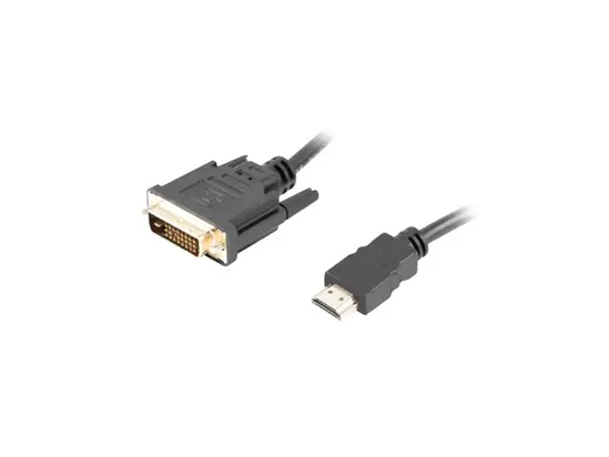 Кабел Lanberg HDMI (M) - DVI-D (M) (24+1) cable 1.8m, dual link, with gold-plated 4K connectors, black