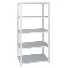 Метален стелаж бял 90х40х200 см - бял, 5 рафта