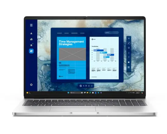 Лаптоп Dell Pro 16 PC16250, Intel Ultra 7 255U (12 TOPS NPU, 12 cores, up to 5.2 GHz), 16" FHD+(1920x1200) IPS, 300nits AG, 16 GB: 1 x 16 GB, DDR5, 5200 MTs, 1 TB SSD, Intel graphics, FHD HDR IR Cam and Mic, Wi-Fi 6E, FPR, Backlit Kb, Win 11 Pro, Platinu