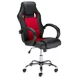 Геймърски стол ХАДЕС- еко кожа, червен-черен