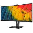 Монитор Philips 34B1U5600CH, 34" Curved 1500R, VA, WLED, 3440x1440@120Hz, 4ms GtG, 350cd m/2, 3000:1, 50m:1 DCR, Adaptive Sync, FlickerFree, Low Blue Mode, 5Wx2, Webcam 5MP, Tilt, Height Adjust, Swivel, HDMI, DP, USB hub, KVM, RJ45