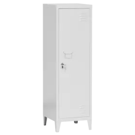 Метален гардероб BTL с 2 отделения 128х39х42 см - сив, сниман отпред, затворен