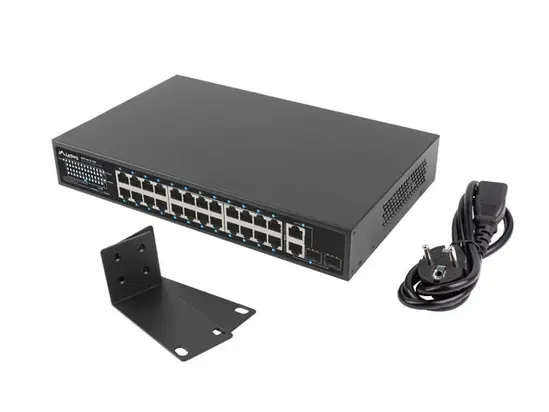 Комутатор Lanberg Switch 24 x 100MB POE+2 x Combo Rack 19' Gigabit Ethernet, 250W