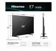 Телевизор Hisense 55' E7Q, 4K Ultra HD 3840x2160, QLED, Quantum Dot, HDR 10+, HLG, Dolby Vision, DTS Virtual X, Smart TV, WiFi, Light Sensor, BT, Anyview Cast, 3xHDMI, 2xUSB, LAN, CI+, DVB-T2CS2, Black