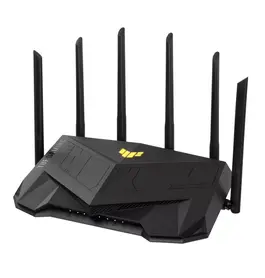 Рутер Asus Gaming Wireless TUF Router AX6000, Dual-Band, Quad-Core 2.0GHz CPU, 256MB512MB FlashRAM, 2.5G dual-port, AiProtection Pro, Adaptive QoS, VPN Fusion, IPTV, OFDMA, MU-MIMO, Beamforming, Link Aggregation, Port forwarding, AiM, Black