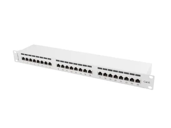 Пач панел Lanberg patch panel 24 port 1U CAT.6 shielded, grey