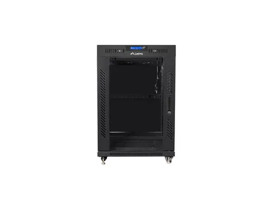Комуникационен шкаф Lanberg rack cabinet 19' free-standing 15U800x1000 (flat pack) with glass door lcd black v2