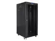 Комуникационен шкаф Lanberg rack cabinet 19' free-standing 27U  600x800 self-assembly flat pack with glass door LCD, black