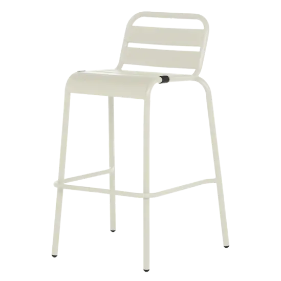 Бар стол ШАНИ-снимка отстрани, светлосив метал