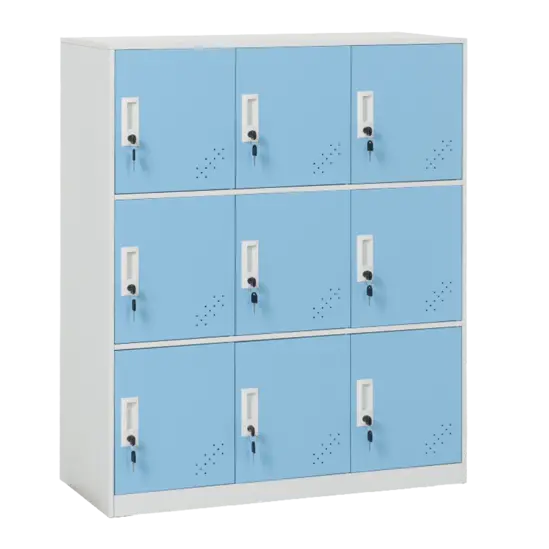 Метален гардероб детски BTL К с 9 отделения 109x90x40 см- сниман отстрани, затворени врати