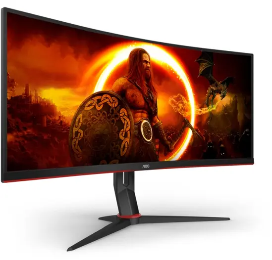 Монитор AOC CU34G2XP/BK, 34" Curved 1500R VA, WLED, 3440x1440@180Hz, 1ms GtG, 1ms MPRT, 430 cd/m2, 4000:1, 80M:1 DCR, Tilt, Height Adjust, Swivel, 2xHDMI, 2xDP, USB hub