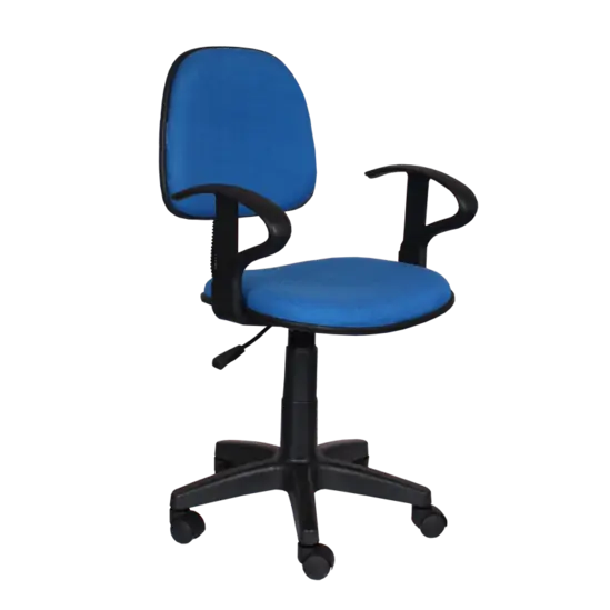 Детски стол ЛИЛИ - черна база, син цвят, снимка отстрани