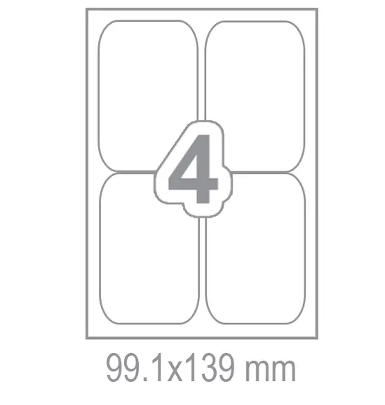 Самозалепващи етикети 99.1x139 4 бр.