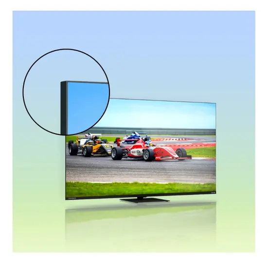 Телевизор Thomson Smart QLED Pro TV 65"; Google TV; 3840 x 2160 (4K UHD), DLED, 144 Hz, DVB-TT2CSS2, HDR10, Wi-Fi, Bluetooth, LAN, HDMI 4 (2.1), USB 2 (2.0) + 1 (3.0), Central Swivel Stand, Black
