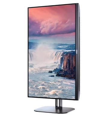 Монитор AOC Q27V5N/BK, 27' VA WLED, 2560x1440@75Hz, 4ms GtG, 300cd m/2, 4000:1, 20M:1 DCR, Adaptive Sync, FlickerFree, Low Blue Light, 3Wx2, Tilt, Height Adjust, Pivot, Swivel, 2xHDMI, 2xDP
