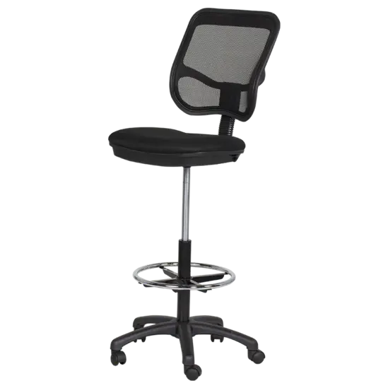 Работен стол ПИРИН - черен- снимка отстрани