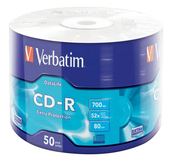 Медия Verbatim CD-R 700MB 52X EXTRA PROTECTION WRAP (50 PACK)