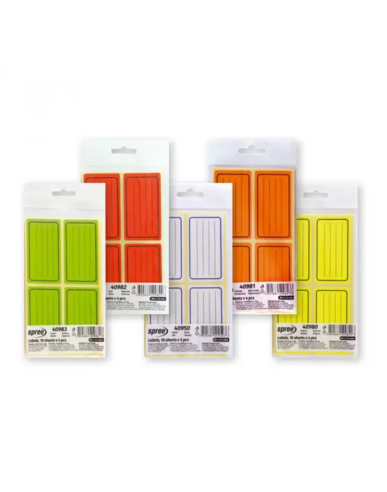 Етикети ученически Spree неон лепящи 160 броя
